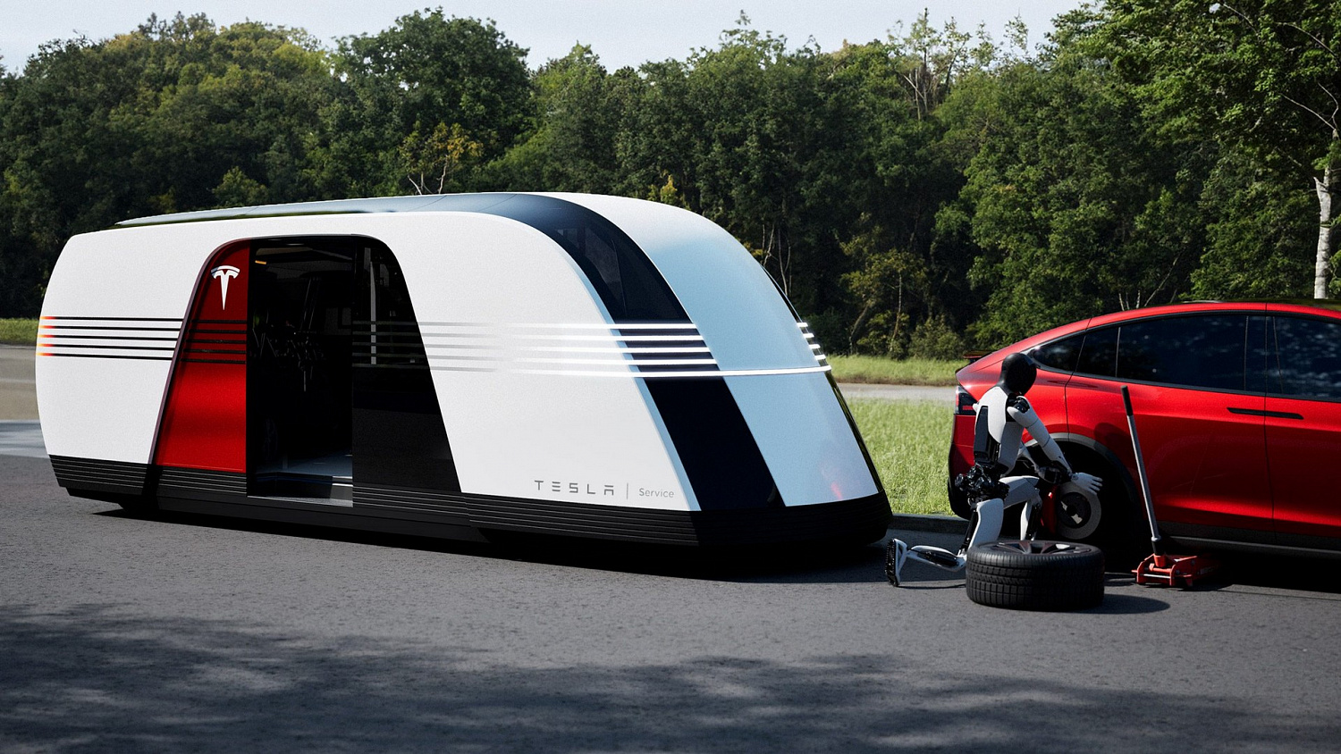 Tesla представляет ретро-футуристический микроавтобус Robovan в стиле ар-деко